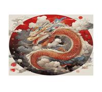 1000 Pièces Mini Puzzle pour Adultes Dragon Nuage Cercle Cadeau | 38x26cm Carton Amateurs De Puzzles Détente Puzzle Intellectuel Cadeau D'anniversaire Décoration Maison