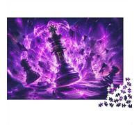 1000 Pièces Mini Puzzle pour Adultes Échecs Foudre Énergie Idée Cadeau | 38x26cm Papier Amateurs De Puzzles Détente Jeu De Puzzle Cadeau D'anniversaire Décoration Maison
