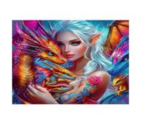 1000 Pièces Mini Puzzle pour Adultes Elfe Dragon Fantaisie Carton