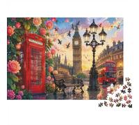 1000 Pièces Mini Puzzle pour Adultes Fleur Bus Banc Idée Cadeau | 70x50cm Papier Amateurs De Puzzles Détente Assemblage De Puzzle Cadeau D'anniversaire Décoration Maison