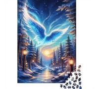 1000 Pièces Mini Puzzle pour Adultes Forêt Aile Lumière Idée Cadeau | 52x38cm Carton Amateurs De Puzzles Détente Mentale Puzzle Intellectuel Cadeau D'anniversaire Décor De Bureau