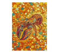 1000 Pièces Mini Puzzle pour Adultes Homard Océan Abstrait Difficile | 52x38cm Carton Décor Salon Structure Durable Cadeau Ami Entraînement Cérébral