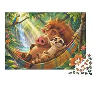 1000 Pièces Mini Puzzle pour Adultes Jungle Cascade Hamac Décoration