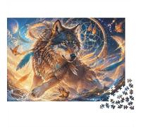 1000 Pièces Mini Puzzle pour Adultes Loup Plume Papillon Cadeau | 38x26cm Carton Amateurs De Puzzles Relaxation De L'esprit Jeu De Puzzle Cadeau De Rassemblement Décor Du Salon