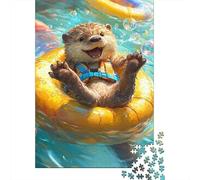 1000 Pièces Mini Puzzle pour Adultes Loutre Eau Bulle Cadeau d'anniversaire