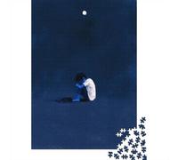1000 Pièces Mini Puzzle pour Adultes Lune Nuit Solitude Idée Cadeau
