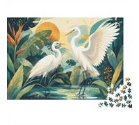 1000 Pièces Mini Puzzle pour Adultes Oiseaux Plantes Lac Difficile | 70x50cm Carton Décor Salon Structure Durable Cadeau Ami Entraînement Cérébral