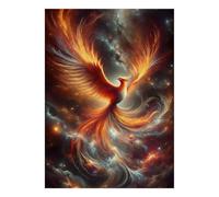 1000 Pièces Mini Puzzle pour Adultes Phénix Feu Galaxie Papier | 38x26cm Décoration De La Maison Découpe Précise Cadeau D'anniversaire Relaxation