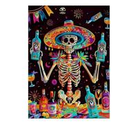 1000 Pièces Mini Puzzle pour Adultes Squelette Bouteille Fête Idée Cadeau | 52x38cm Carton Amateurs De Puzzles Relaxation Mentale Puzzle Artisanal Découpe Précise Décor De Bureau