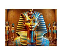 1000 Pièces Mini Puzzle pour Adultes Statue Pharaon Hiéroglyphes Papier | 52x38cm Soulagement Du Stress Cadeau D'anniversaire Amateurs D'art Décor De Bureau