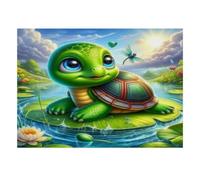 1000 Pièces Mini Puzzle pour Adultes Tortue Lac Nature Difficile | 38x26cm Papier Décoration Salon Coupe Précise Cadeau Ami Détente