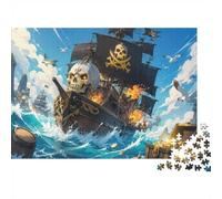 1000 Pièces Mini Puzzle pour Famille Bateau Pirate Océan Trésor Relaxant | 38x26cm Papier Salon Décor Découpe Précise Cadeau Anniversaire Détente
