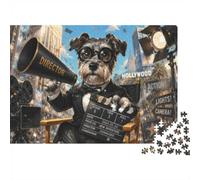 1000 Pièces Mini Puzzle pour Famille Chien Réalisateur Film Loisirs | 38x26cm Carton, Assemblage de Puzzle, Salon Décor, Découpe Précise, Détente
