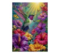 1000 Pièces Mini Puzzle pour Famille Colibri Fleur Papillon Éducatif | 52x38cm Carton Décoration Bureau Coupe Précise Cadeau Réunion Relaxation