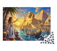 1000 Pièces Mini Puzzle pour Famille Égypte Sphinx Pyramide Carton | 38x26cm Papier Décoration Maison Découpe Précise Cadeau Anniversaire Détente