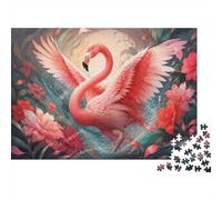 1000 Pièces Mini Puzzle pour Famille Flamant Fleur Eau Éducatif