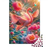 1000 Pièces Mini Puzzle pour Famille Flamant Fleur Papillon Éducatif | 52x38cm Carton Décoration Bureau Coupe Précise Cadeau Réunion Détente