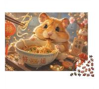 1000 Pièces Mini Puzzle pour Famille Hamster Nouille Lanterne Éducatif | 70x50cm Carton Décoration Salon Coupe Précise Cadeau Anniversaire Détente