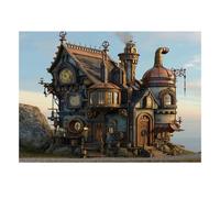 1000 Pièces Mini Puzzle pour Famille Maison Steampunk Horloge Carton