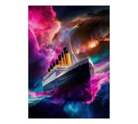 1000 Pièces Mini Puzzle pour Famille Navire Océan Nébuleuse Papier | 70x50cm Carton Salon Décor Découpe Précise Jeu de Groupe Relaxation Esprit