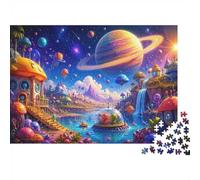 1000 Pièces Mini Puzzle pour Famille Planète Alien Cascade Carton | 38x26cm Décor De Bureau Cadeau D'anniversaire Détente De L'esprit Finition Parfaite