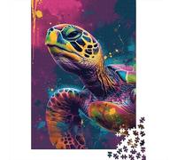 1000 Pièces Mini Puzzle pour Famille Tortue De Mer Art Carton Recyclé