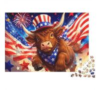 1000 Pièces Mini Puzzle Taureau Feux d'artifice pour Adultes | 52x38cm Carton Décoration Maison Coupe Précise Détente