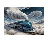 1000 Pièces Mini Puzzle Train Nuages pour Adultes | 38x26cm Carton Décoration Salon Coupe Précise Cadeau Anniversaire Détente