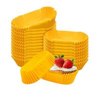 1000 Pièces Mini & Standard Moule à Pain Insert - Moule à Pain Parchemin Jetable Insert pour la Cuisson, Anti-Adhérent Petit Moule à Pain Insert pour la Maison et les Fêtes Friandises (Jaune, S)