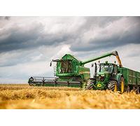 1000 pièces Moissonneuse-batteuse Champs Tracteur Travail - Puzzles Classiques pour Adultes, Jouet éducatif pour Enfants Out and Challenge Puzzles 3D Papery 70x50CM