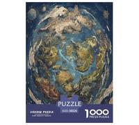 1000 Pièces Monde Flottant Planète Puzzles Jeu De Puzzle Activités Familiales Stimulantes Terre Ancienne de la mer en Anneau Puzzles Classiques Qualité Premium pour Adultes 38x26cm/1000pcs