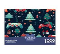 1000 Pièces Noël Trees Jeux Controller Papier Puzzle Divertissement Créatif Pièces Parfaitement Assorties Jeupad Casse-tête Qualité Premium pour Adultes 38x26cm/1000pcs