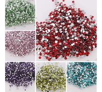 1000 pièces Non correcteurs strass 2/3/4mm résine ronde Flatback cristal strass bricolage Nail Art bijoux vêtement décorations colle sur Light Purple