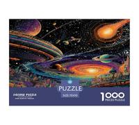 1000 Pièces OVNI Papier Puzzle Jeu De Société Adulte Pièces Parfaitement Assorties Ville du Futur Spatial Casse-tête Qualité Premium pour Adultes 70x50cm/1000pcs