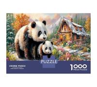 1000 Pièces Panda Duo Jigsaw Puzzle Jeu De Famille Le trésor National de la Chine Puzzle Décoration Intérieure Divertissement Créatif Aux Adultes Et Enfants 38x26cm/1000pcs