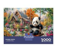 1000 Pièces Panda Swing Jigsaw Puzzle Jeu Difficile pour Les Le trésor National de la Chine Puzzles Jouet Éduchatif Idées Cadeaux pour Adultes Et Enfants À Partir De 12 Ans 52x38cm/1000pcs