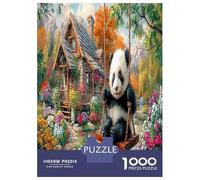 1000 Pièces Panda Swing Jigsaw Puzzle Jeux D'intelligence Le trésor National de la Chine Puzzles Art Déco Divertissement Créatif Aux Adultes Et Enfants 70x50cm/1000pcs