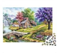 1000 pièces Paysage Champêtre Puzzle Adulte Paper Jeu Mural décoratif Difficulté élevée Scène Campagne Détente Cadeau 70x50cm/1000pcs