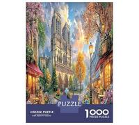1000 Pièces Peinture de Paysage Urbain Jigsaw Puzzle Jeu De Famille Bâtiment de Grande Hauteur éblouissant Puzzles Décoration De La Maison Divertissement Créatif pour Adultes 38x26cm/1000pcs