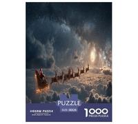1000 Pièces Père Noël Puzzles Jeu De Puzzle Activités Familiales Stimulantes Casse-tête Joie de la Veille de Noël Puzzle De Qualité Supérieure pour Adultes 38x26cm/1000pcs