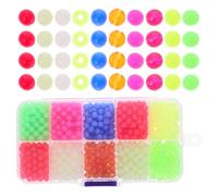 1000 Pièces Perles de Pêche Lumineuses Ovales ABS pour Protéger | Boîte Incluse, Usage Lac et Piscine, Accessoire Léger à Emporter, Format Pratique pour Montage Couleur Aléatoire