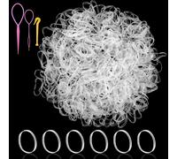 1000 Pièces Petits Elastiques À Cheveux Petit Elastique Transparent Cheveux 3 Pièces Outil De Tressage De Cheveux Tressés Kit Coiffure Mini Elastique Cheveux Fille Accessoire Cheveux
