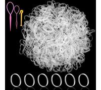 1000 Pièces Petits Elastiques à Cheveux Petit Elastique Transparent Cheveux 3 Pièces Outil de Tressage de Cheveux Tressés Kit Coiffure Mini Elastique Cheveux Fille Accessoire Cheveux