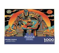 1000 Pièces Pharaon d'Égypte Papier Puzzle Divertissement Créatif Activités Familiales Stimulantes Sphinx Casse-tête Qualité Premium pour Adultes 38x26cm/1000pcs