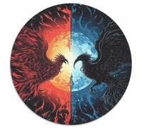 1000 Pièces Phénix Noir du Mal Puzzles Jeu De Société Adulte créature Fantaisie Casse-tête Activités Familiales Stimulantes Qualité Premium pour Adultes 1000pcs (67.5x67.5cm)