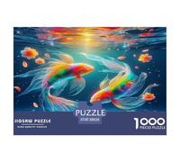 1000 Pièces Poissons Koi Puzzles Jeu De Puzzle Pièces Parfaitement Assorties Qualité Premium Bonne Chance Koi Puzzle De Qualité Supérieure pour Adultes 38x26cm/1000pcs