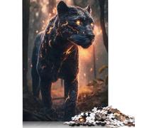 1000 pièces pour adultes, panthère tonnerre lumineuse, puzzle pour adultes, puzzle en bois, excellent cadeau pour les amis et la famille, 1000 pièces(75x50cm)
