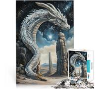 1000 pièces pour Cadeaux pour Adultes Totem du Dragon Fabriqué en Carton pour Les 14 Ans et Plus Décoration d'intérieur en Cadeau pour Toute la Famille et Les Amis。Taille：38x52cm/14.96x20.47pouce