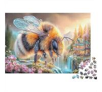 1000 pièces Puzzle Abeilles Eau, Carton 100% recyclé, Bourdon doré Gros Plan, Éducatif, Entraînement cérébral Enfants, Développement cognitif, 38x26cm