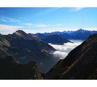 1000 Pièces Puzzle Adulte - Challenge Puzzle - Vue aérienne des Sommets des Montagnes 75x50cm